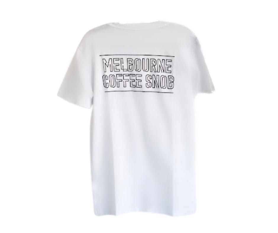 Melbourne Coffee Snob Tee - White